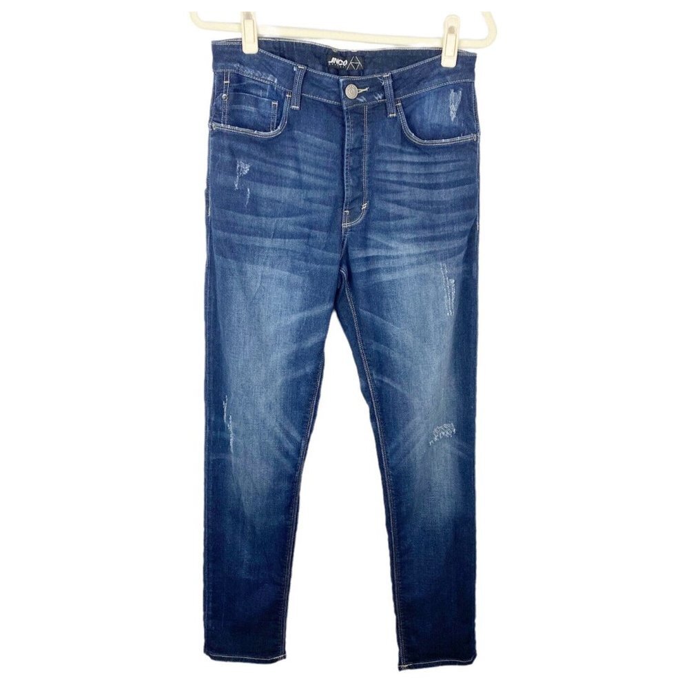 JNCO Mens 004 Slouchy Jeans Button Fly Dark Wash Baggy Straight Size 29 x 31